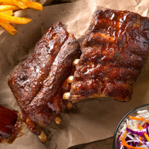 A,Rack,Of,Delicious,Baby,Back,Ribs,With,Barbecue,Sauce,